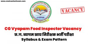 CG Vyapam Food Inspector Vacancy 2021