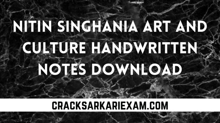 Nitin Singhania Art And Culture Handwritten Notes Download