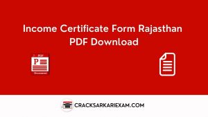 Income Certificate Form Rajasthan PDF Download
