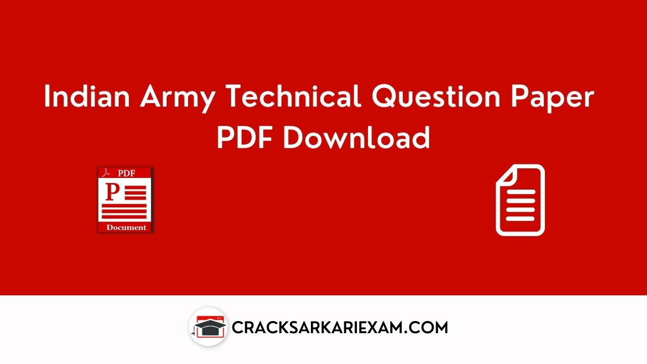 Indian Army Technical Question Paper PDF Download