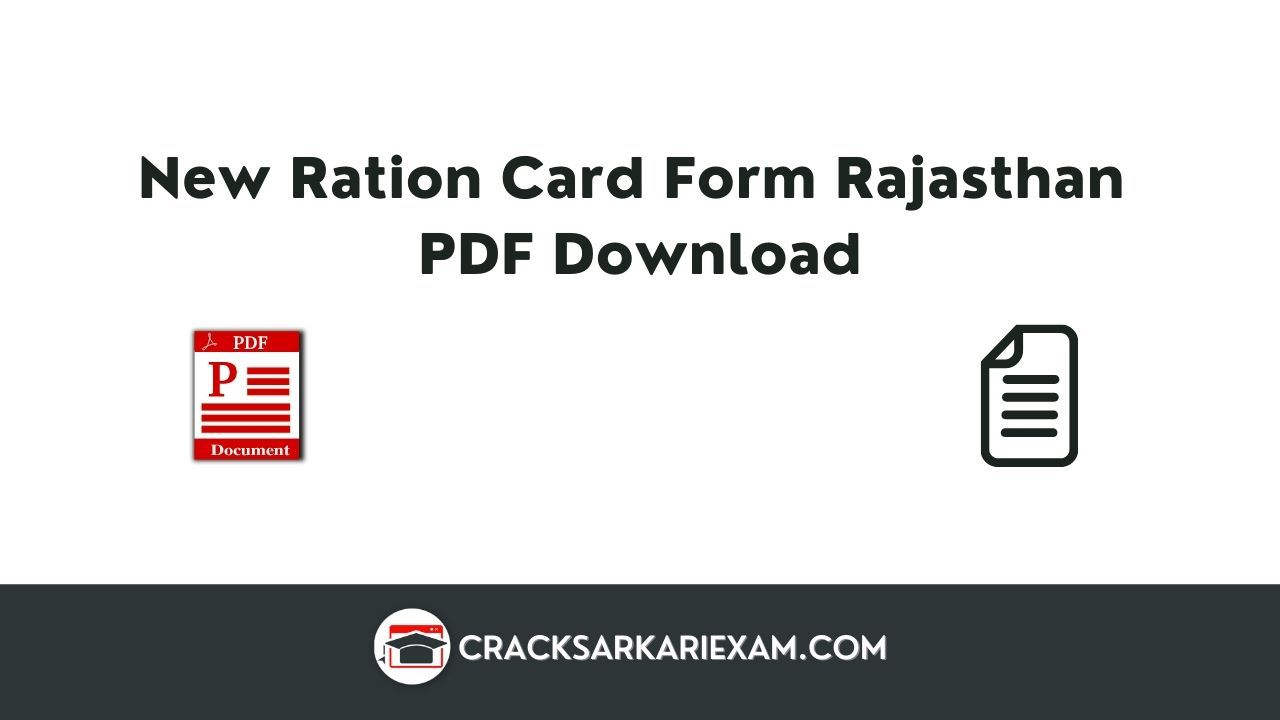 New Ration Card Form Rajasthan PDF Download