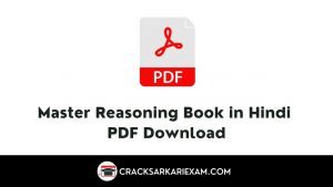 Master Reasoning Book in Hindi PDF Download