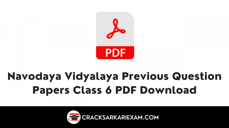 Navodaya Vidyalaya Previous Question Papers Class 6 PDF Download