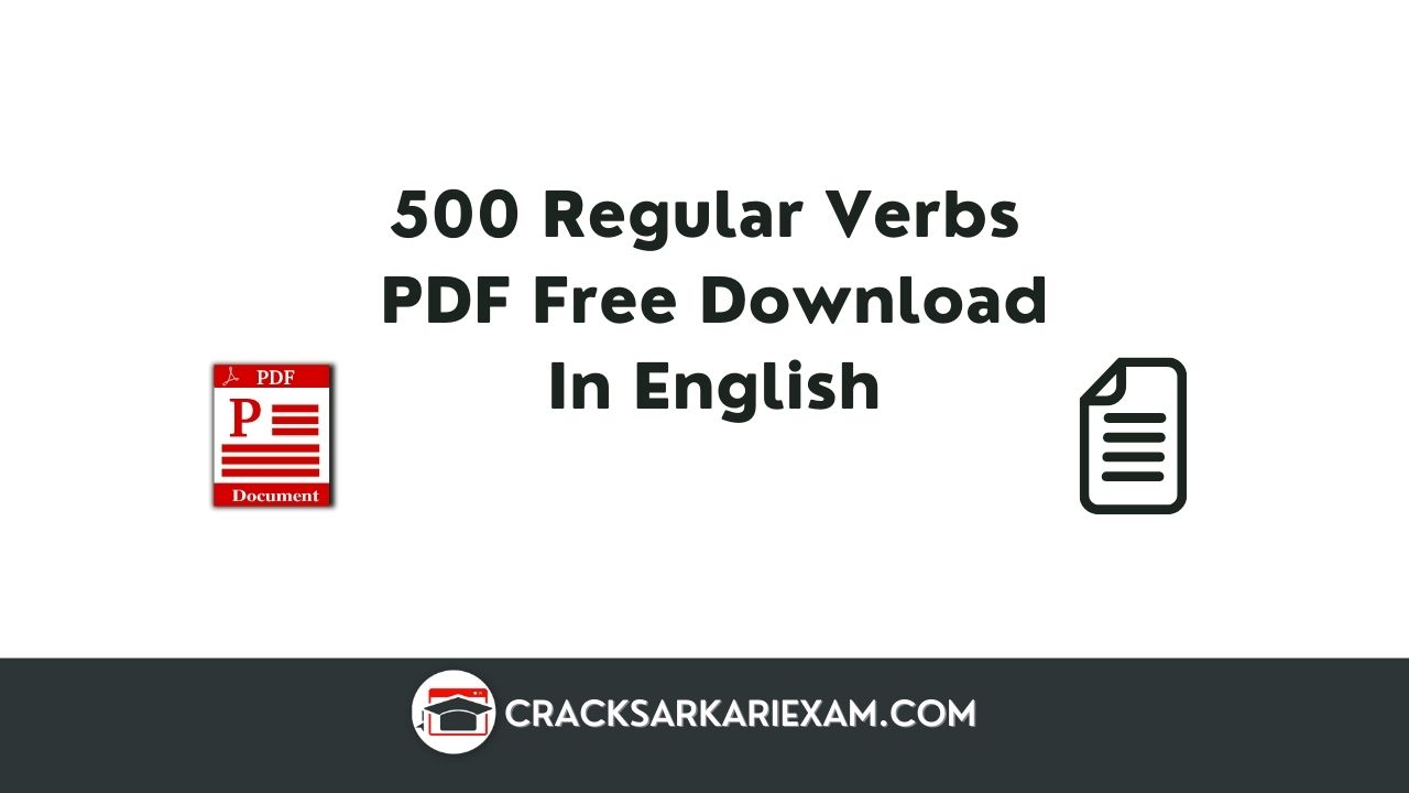 500 Regular Verbs PDF Free Download In English