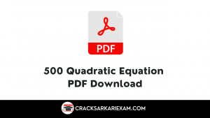 500 Quadratic Equation PDF Download