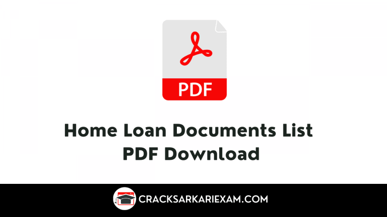 Home Loan Documents List PDF Download