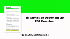ITI Admission Document List PDF Download