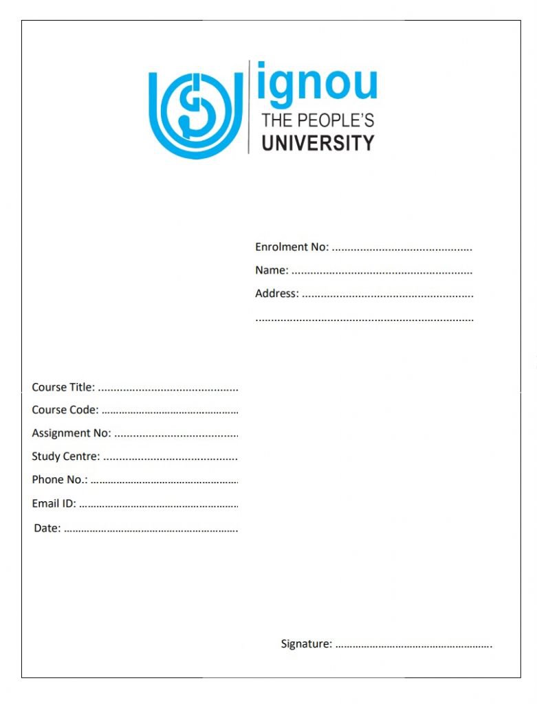 ignou assignment first page pdf download