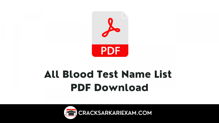 All Blood Test Name List PDF Download