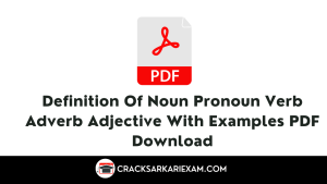 Definition Of Noun Pronoun Verb Adverb Adjective With Examples PDF Download